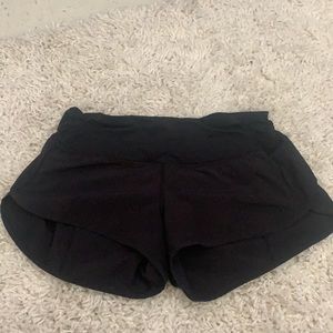 Size 6 black lululemon speed shorts